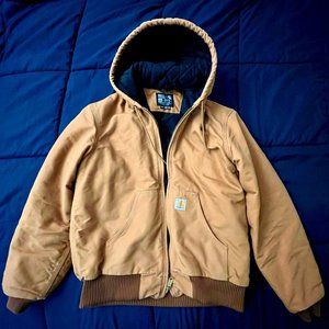 Carhartt J140 Medium Duck Canvas Quilted Flannel Lined Insulated Hooded Jacket
